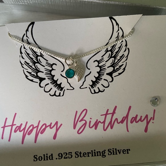 - Angel Wing Birthday Charm • Birthstone Nec… - Picture 4 of 11